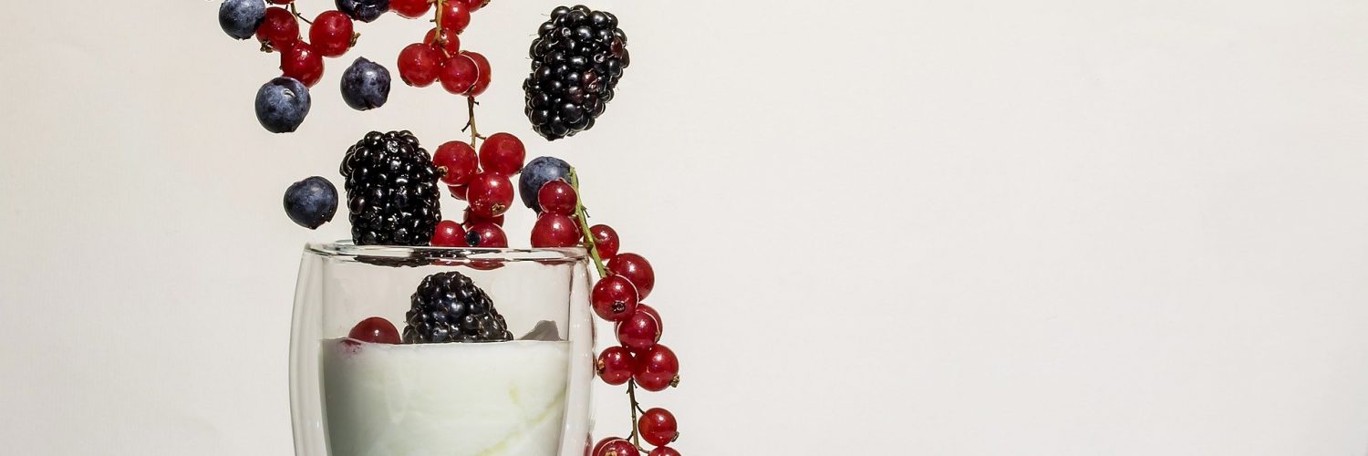Yogurt Fruits Blackberries Currants